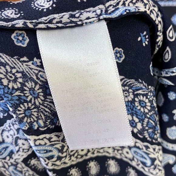 Talbots Blue Paisley Bandana Print Midi Maxi Dress Size 14 Sleeveless Casual - Picture 9 of 13